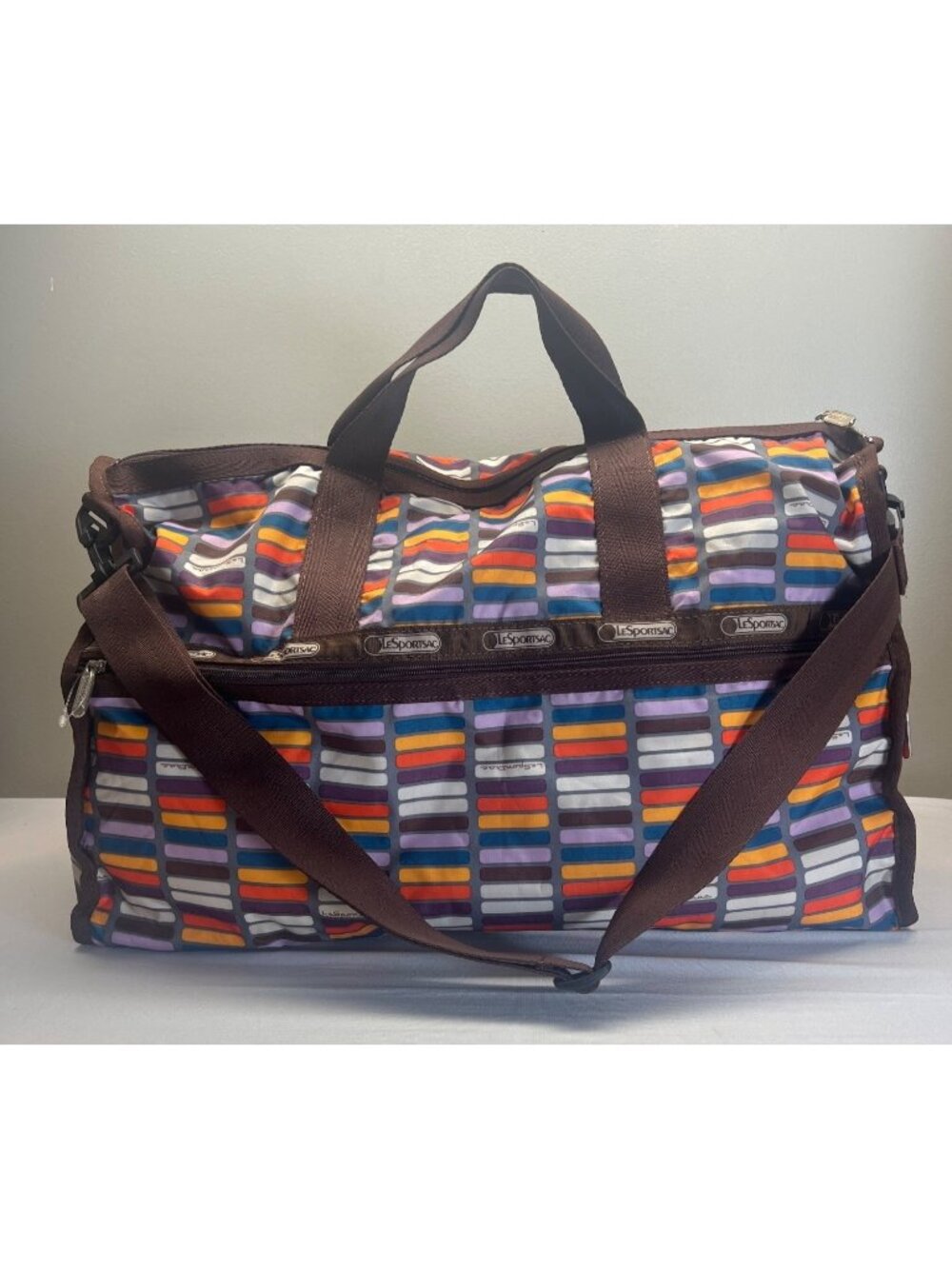 Vintage LeSportsac Mod Print Duffel Bag  Large Travel Weekender NWOT